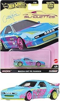 Hot Wheels Car Culture Silhouette Mazda RX-7 FC Pandem Ride-On Toy Mini Car, Ages 3 and Up, Blue JBK60
