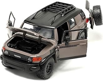 Toys Just Trucks 1:24 Toyota FJ Cruiser Die-cast Car Brown with Tire Rack, Toys for Kids and Adults