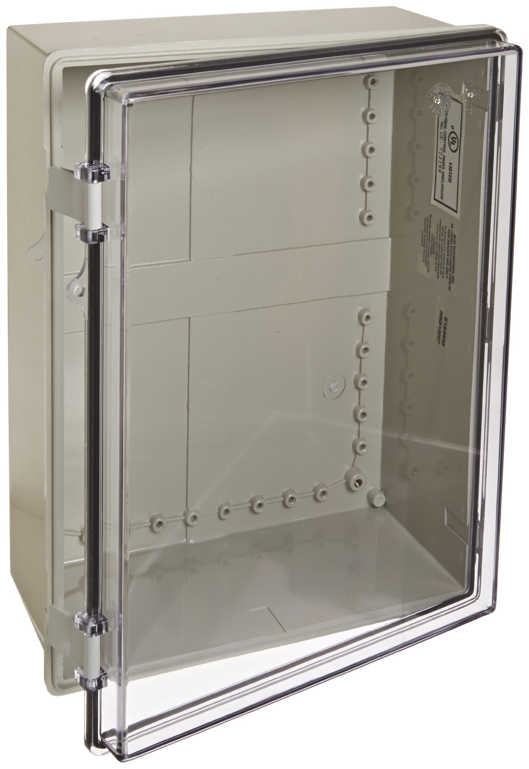 BUD Industries NBB-10267 Style B Plastic Indoor Box 15.68" L x 11.73" W x 6.29" H, Gray