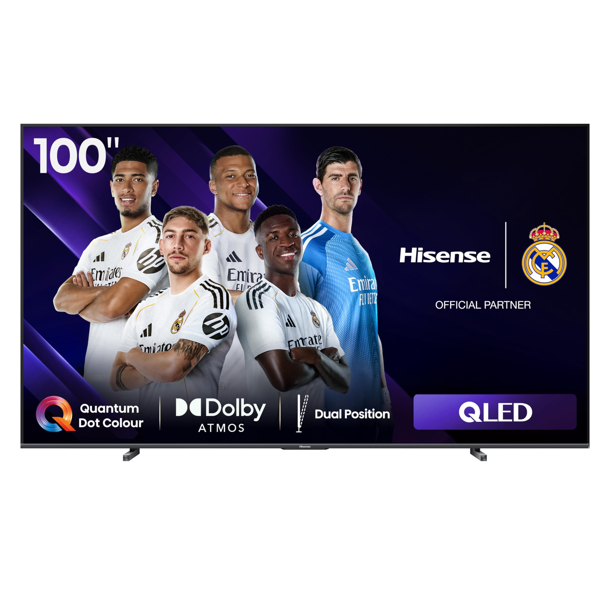 Hisense 100 Inch 144Hz QLED Smart TV 100E7N - Quantum Dot Colour, Built-in Subwoofer, Dolby Vision Atmos, Filmmaker Mode,Youtube, Netflix,shahid,and Disney+ (2025 New)