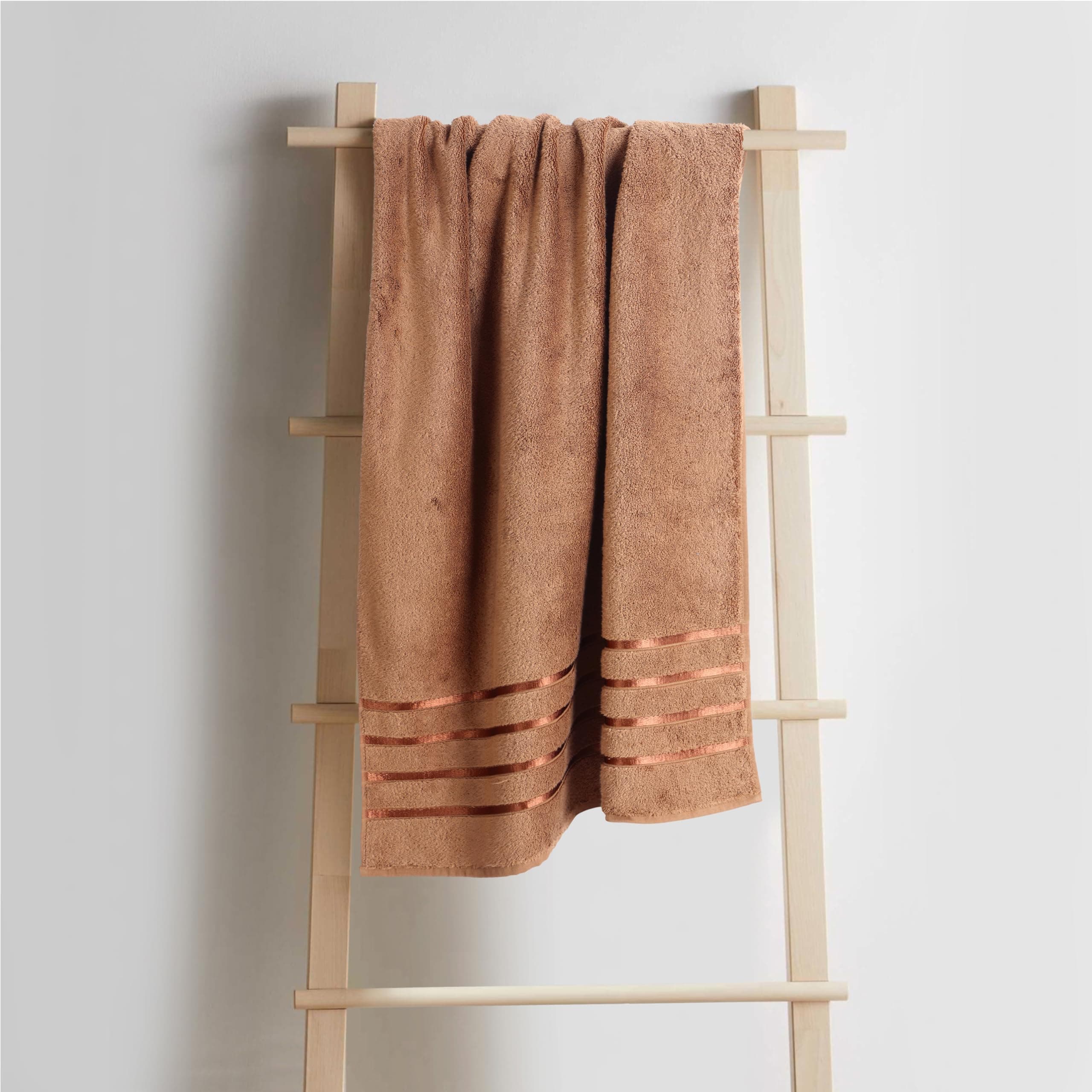 SPREAD SPAIN 100% Cotton Towels for Bath | Towels for Bath Large Size | Roman Bath Towel - Soft, Fluffy and Absorbent | 600 GSM | 1 Piece Bath Towel for Men/Women | 75 cms x 150 cms - Tabacco