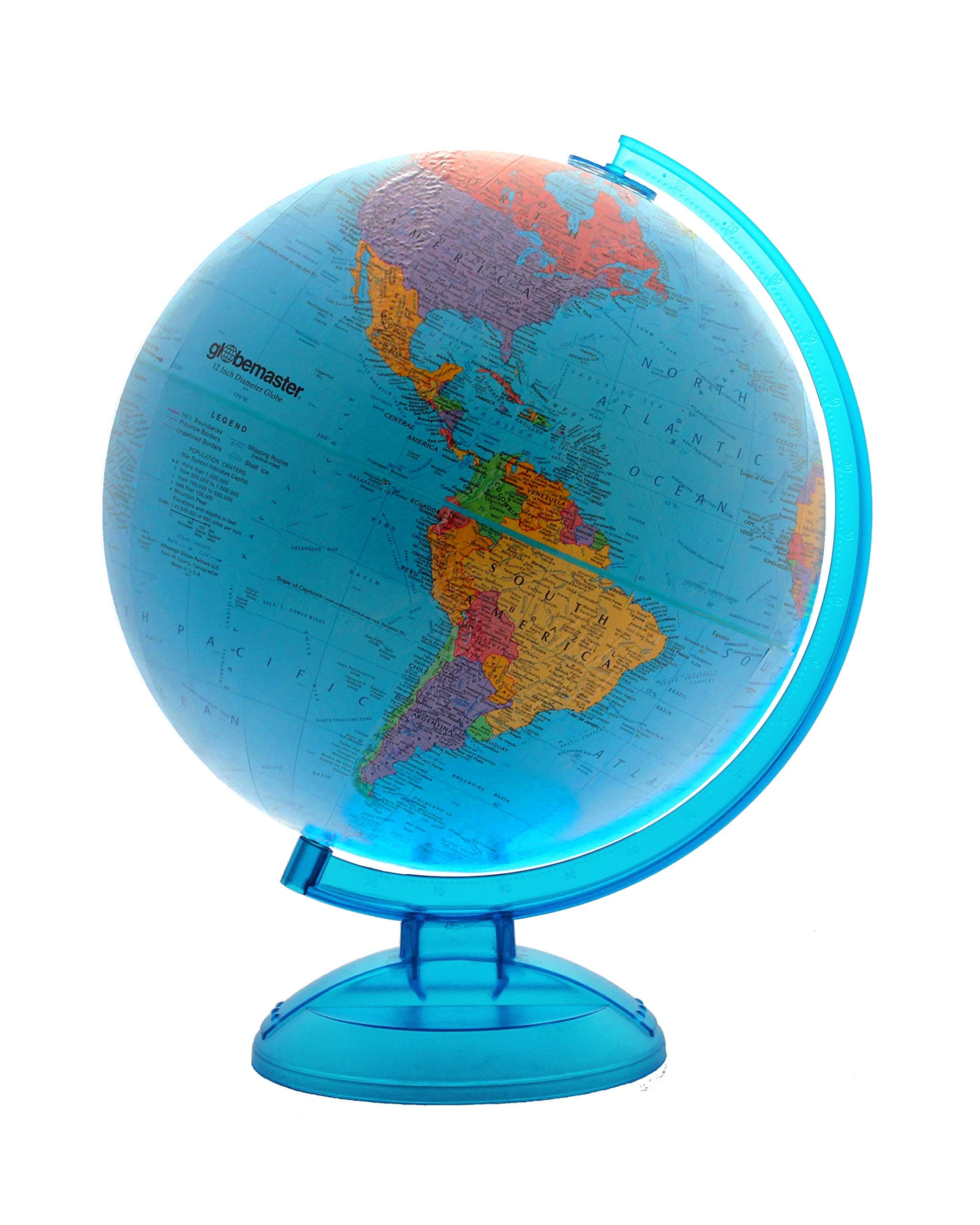 Blue Ocean World Globe , Desktop, English (12"/30 Centimeter Diameter)