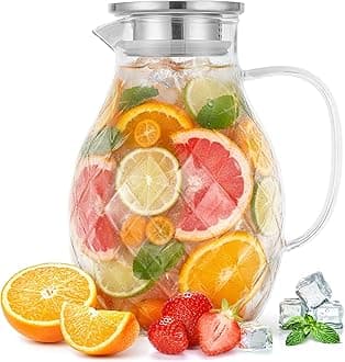 Glass Diamond Pattern Pitcher 68 oz