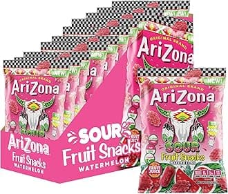 Fruit Snacks, Sour Watermelon - NEW - 5 Ounce Bags (Pack of 12) - Gluten Free - Gummy Chews