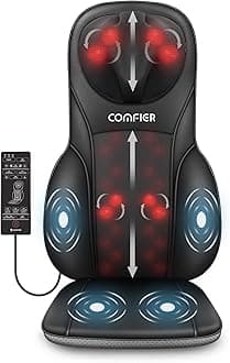 Shiatsu Back Massager with Heat, Deep Kneading & Rolling Massage Chair Pad, Chair Massager for Office Home Use Mothers Day Gifts for Womem