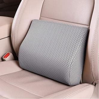 Memory Foam Lumbar Support Pillow for Car - Lower Back Support Cushion for Driving, Back Pain Relief for Car Seat, Office Chair, Wheelchair (Gray)