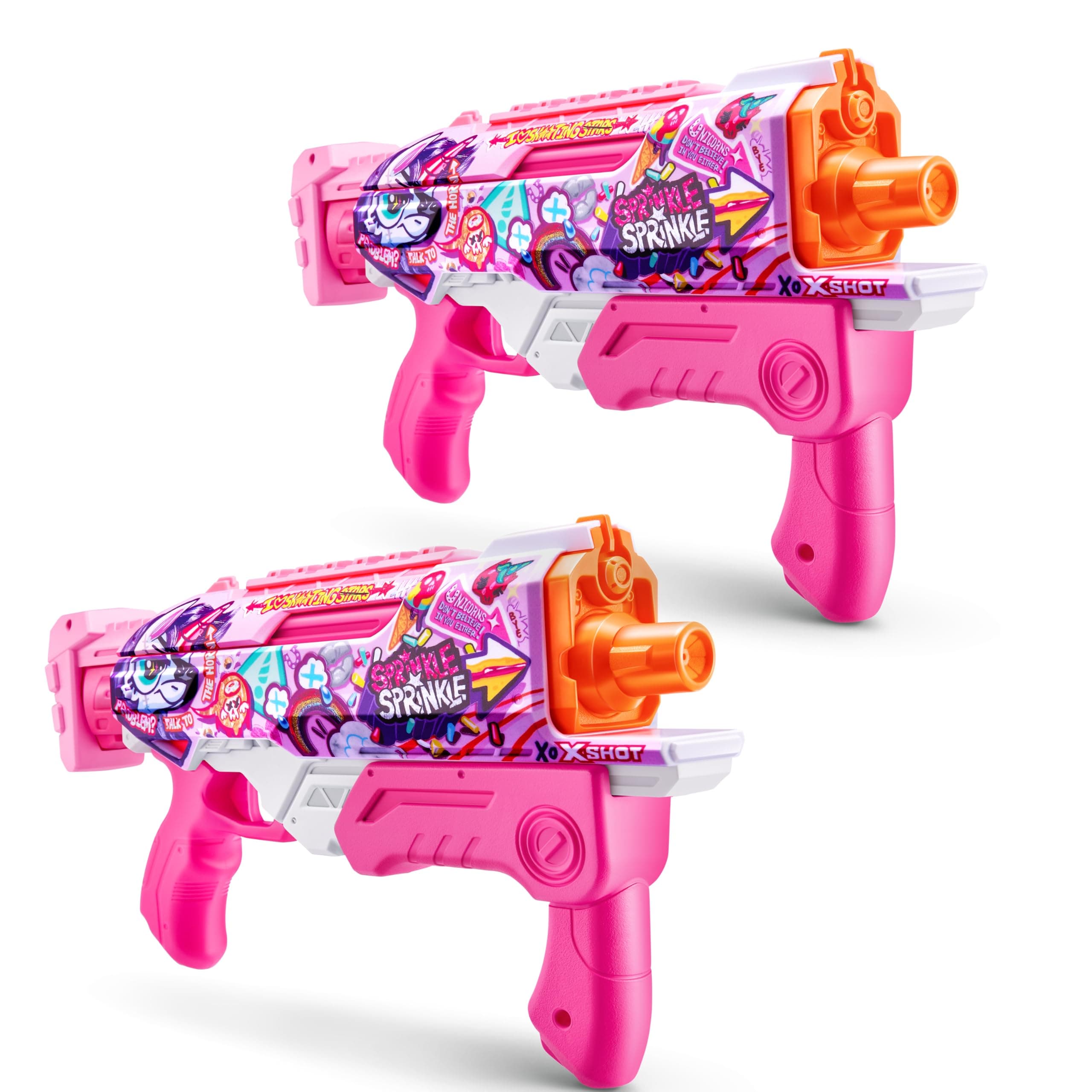 Fast-Fill Skins Pink Hyperload (2 Pack) by ZURU, Watergun, Water Blaster Toys, 2 Blasters Total, Fills with Water in just 1 Second!