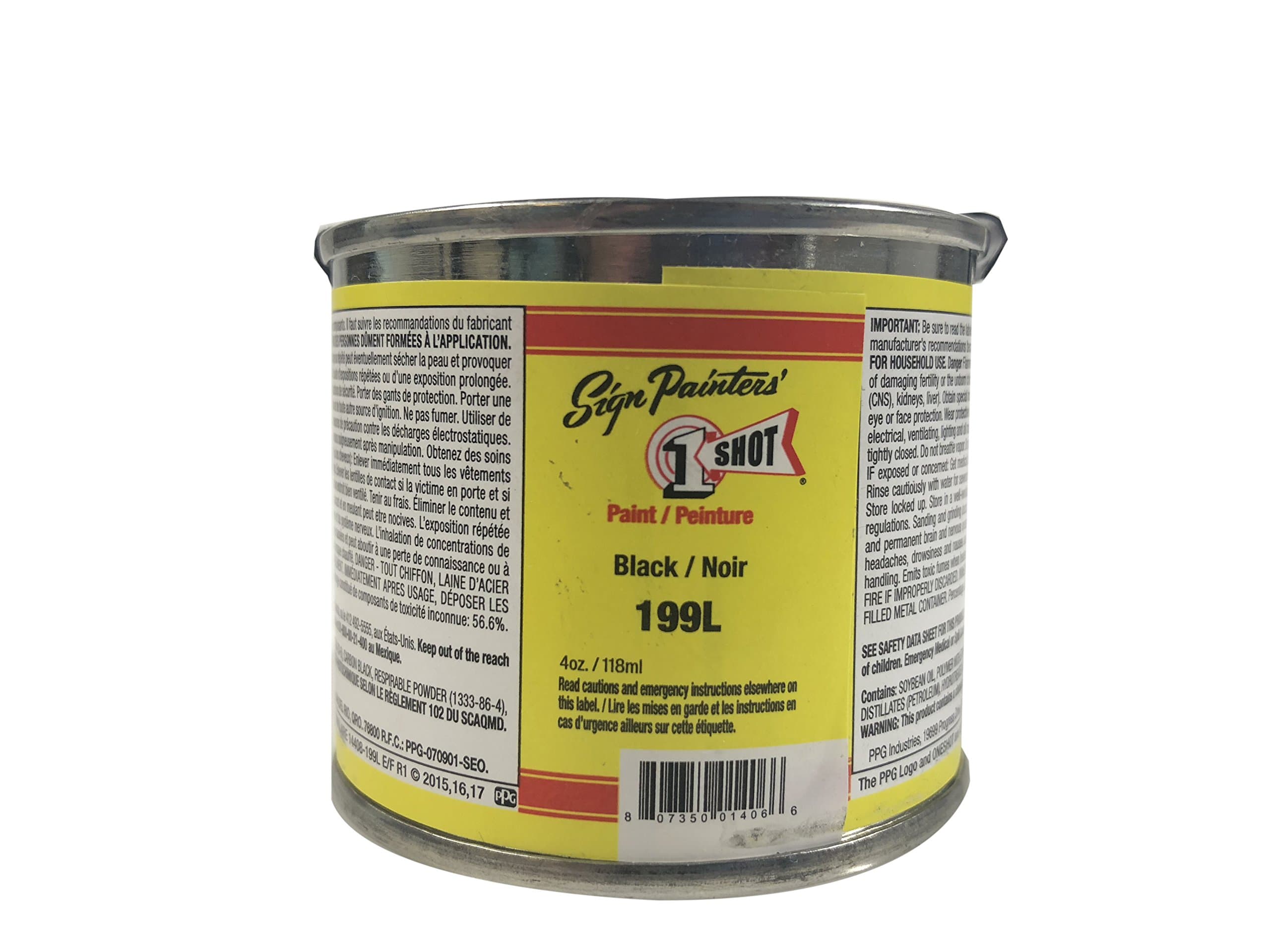 one shot 1-Shot Lettering Enamel 199L Black 4 Oz