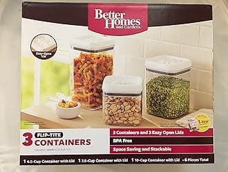 Better Homes and Gardens 3 Container Flip-Tite Containers, White