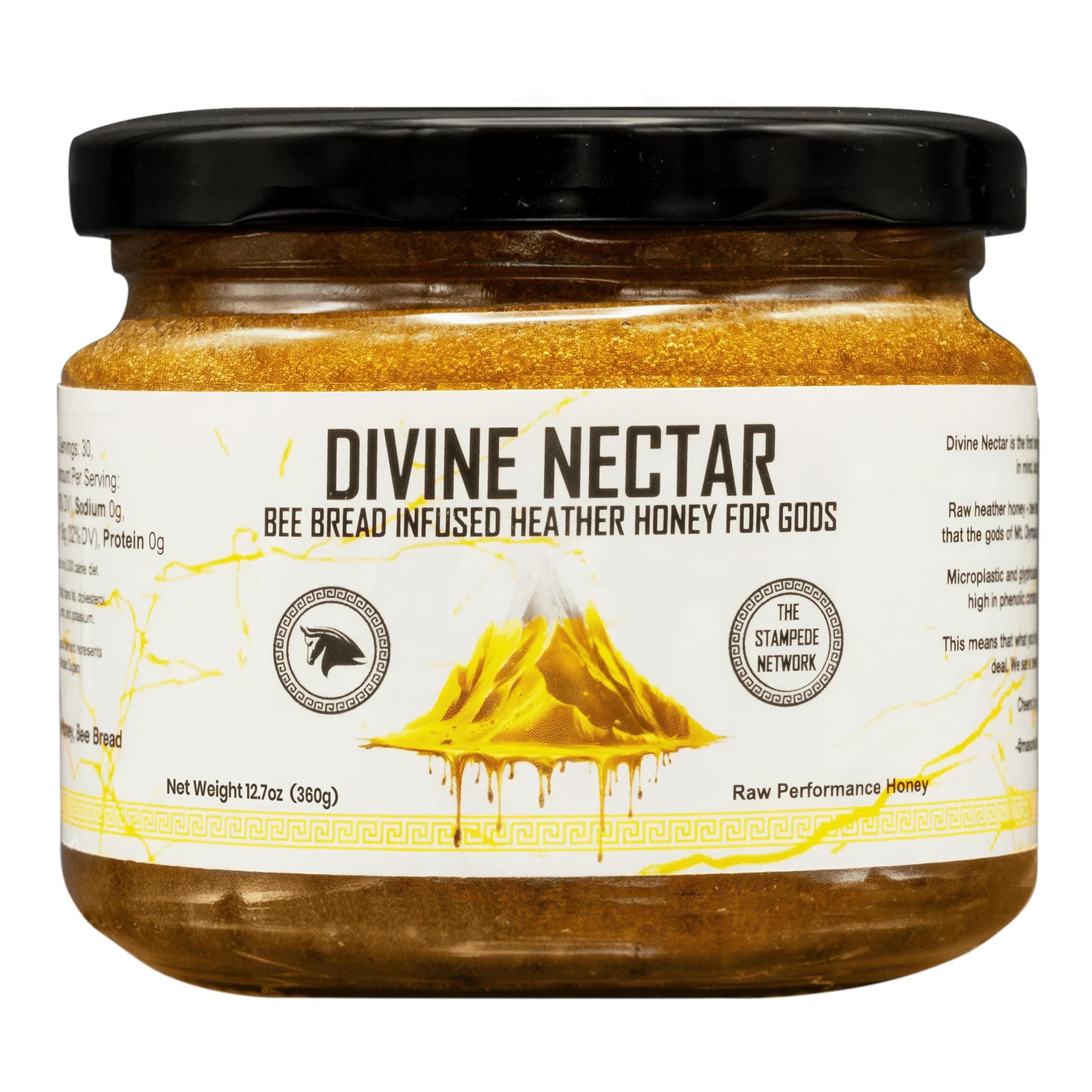 Divine Nectar Spartan Bee Bread Infused Heather Honey | Supercharged Performance, Recovery, and Vitality | 100% Raw and Pure