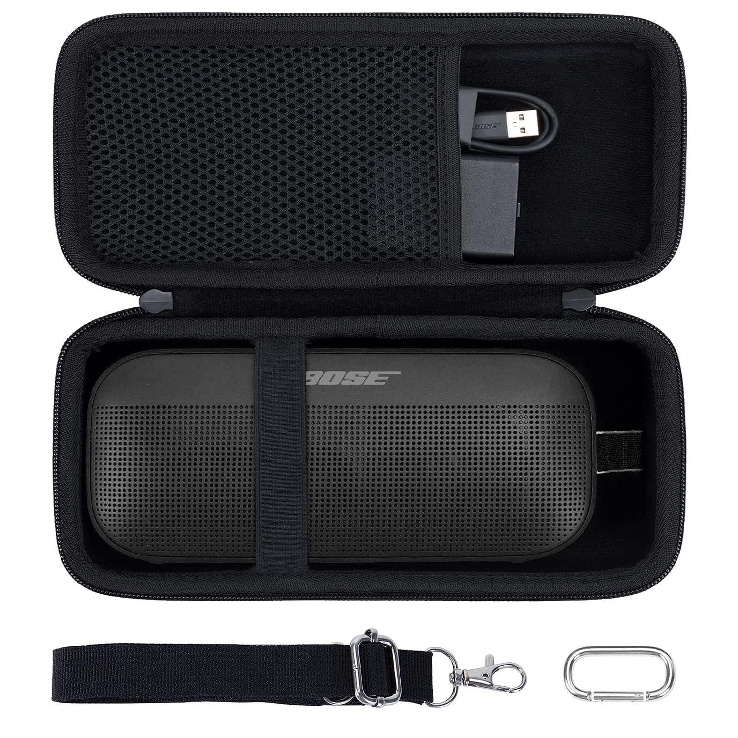 co2CREA Compatible Storage Case for Bose SoundLink Flex Portable Speaker LE (2nd Generation) / SoundLink Flex Bluetooth Speaker Portable Wireless Speaker (Black)