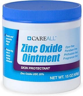 Zinc Oxide 20% Skin Protectant Barrier Ointment 15 oz., Provides Relief, Prevention and Treatment for Chafing due to Diaper Rash. Helps Seal Out Wetness. Non-Nano.