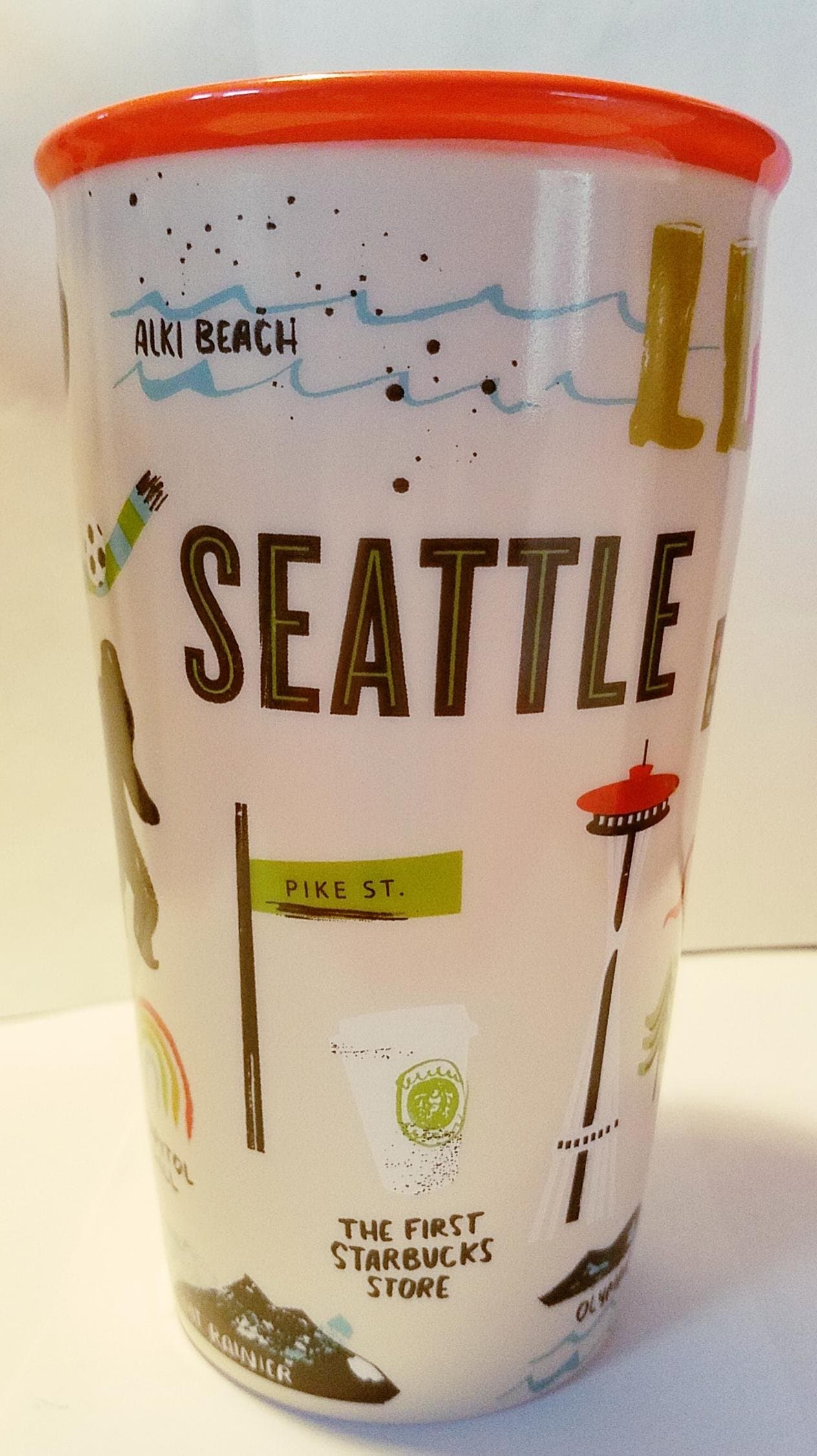 Starbucks Seattle Highlights Local Collection 12 Ounce Double Wall Ceramic Tumbler Mug