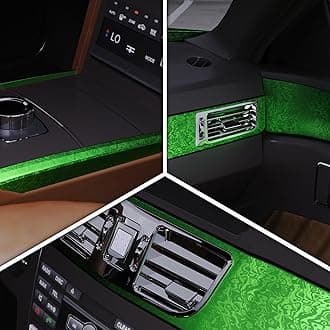 Lypumso Forged Carbon Fiber Vinyl Wrap, 3D Cosmic Ghost Textured Auto Car Sticker Decal Film Sheet DIY Vehicle Paint Changing Wrap Featuring Air Release Technology (Green, 1ft x 10ft)