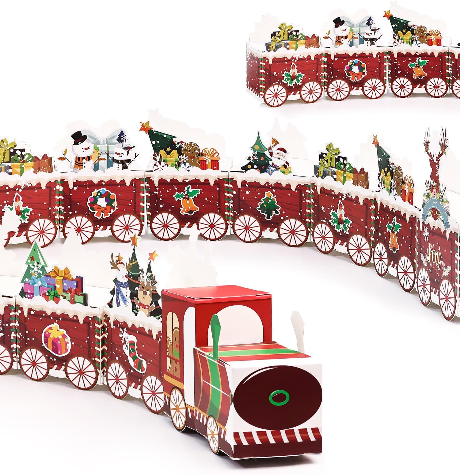 SietDESEO 24 Empty Advent Calendar Boxes to Fill, 24 Days of Christmas Countdown Gift Boxes Red Train Christmas Advent Calendar Boxes for Kids Adults Xmas Holiday Decorations