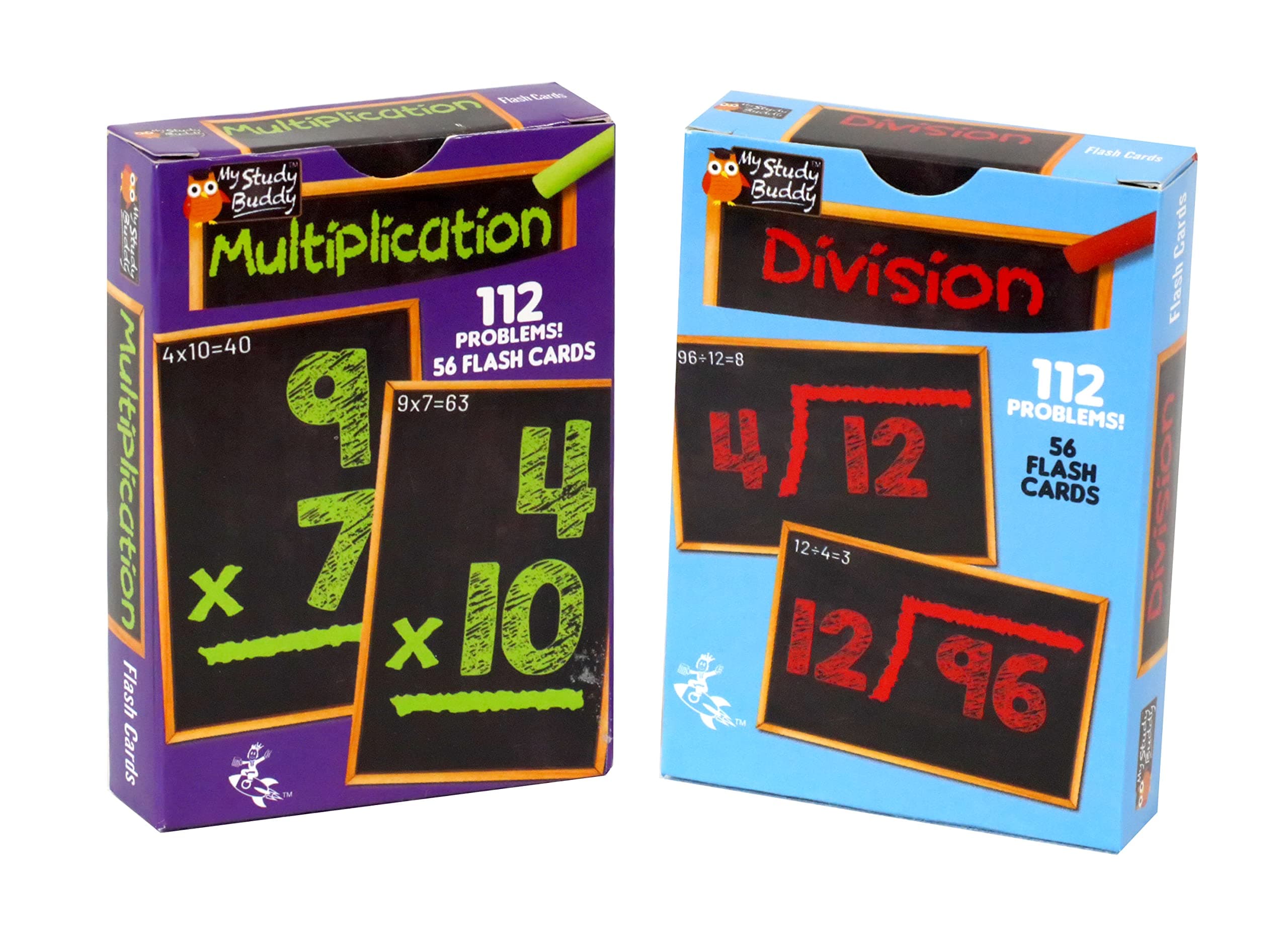 Regal Games Math Flash Cards for Multiplication & Division - 1st, 2nd, 3rd Grade & More - Flash Cards Math for Kids (112 Cards - 2 Packs)