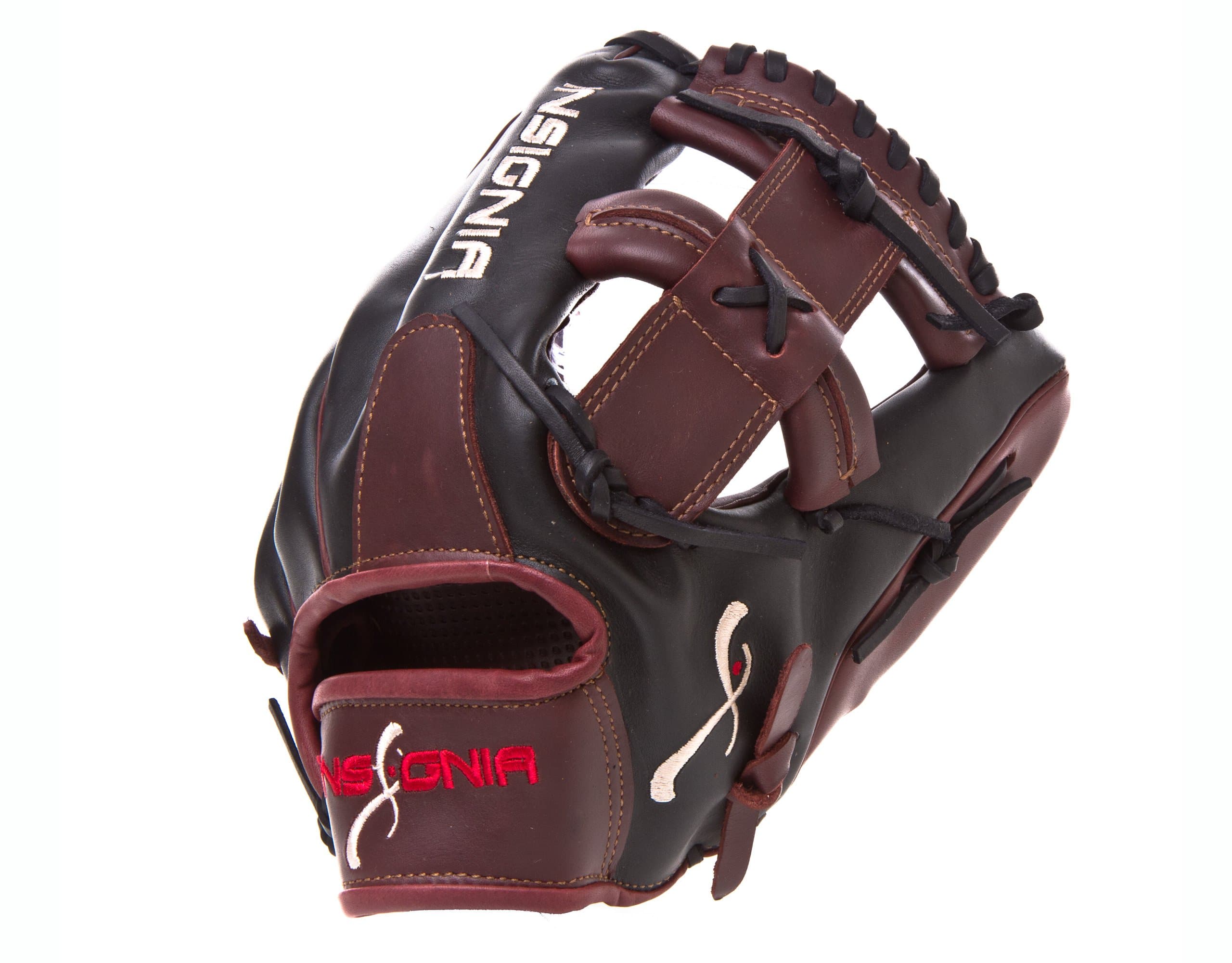 Insignia Defiant Single Post Web Baseball Glove (12.50-Inch, Black and Burgundy)