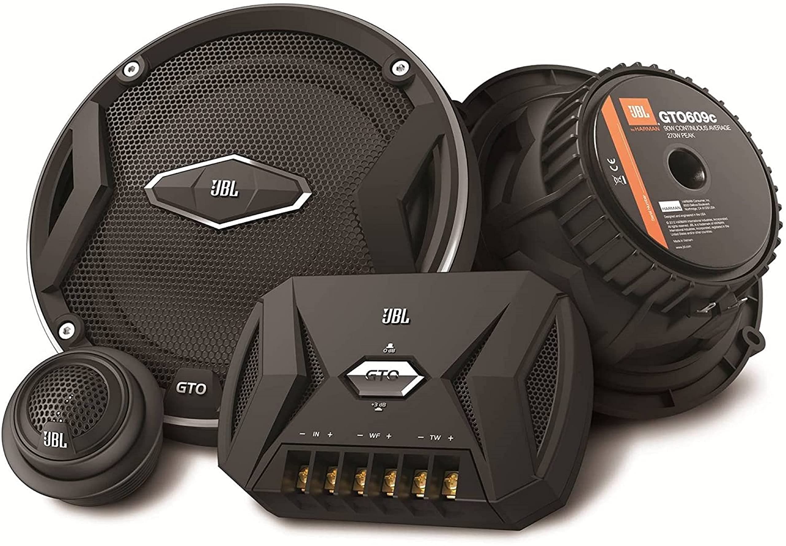 GTO609C 270 Watts 6-1/2" Premium Car Audio Component Stereo Speaker System with Patented Plus One Woofer-Cone Technology