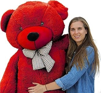 Soft Toy Teddy Bear for Girl Furry Soft Plushie Soft Toys for Kids Birthday & Valentine Gift (Red-4 Feet)