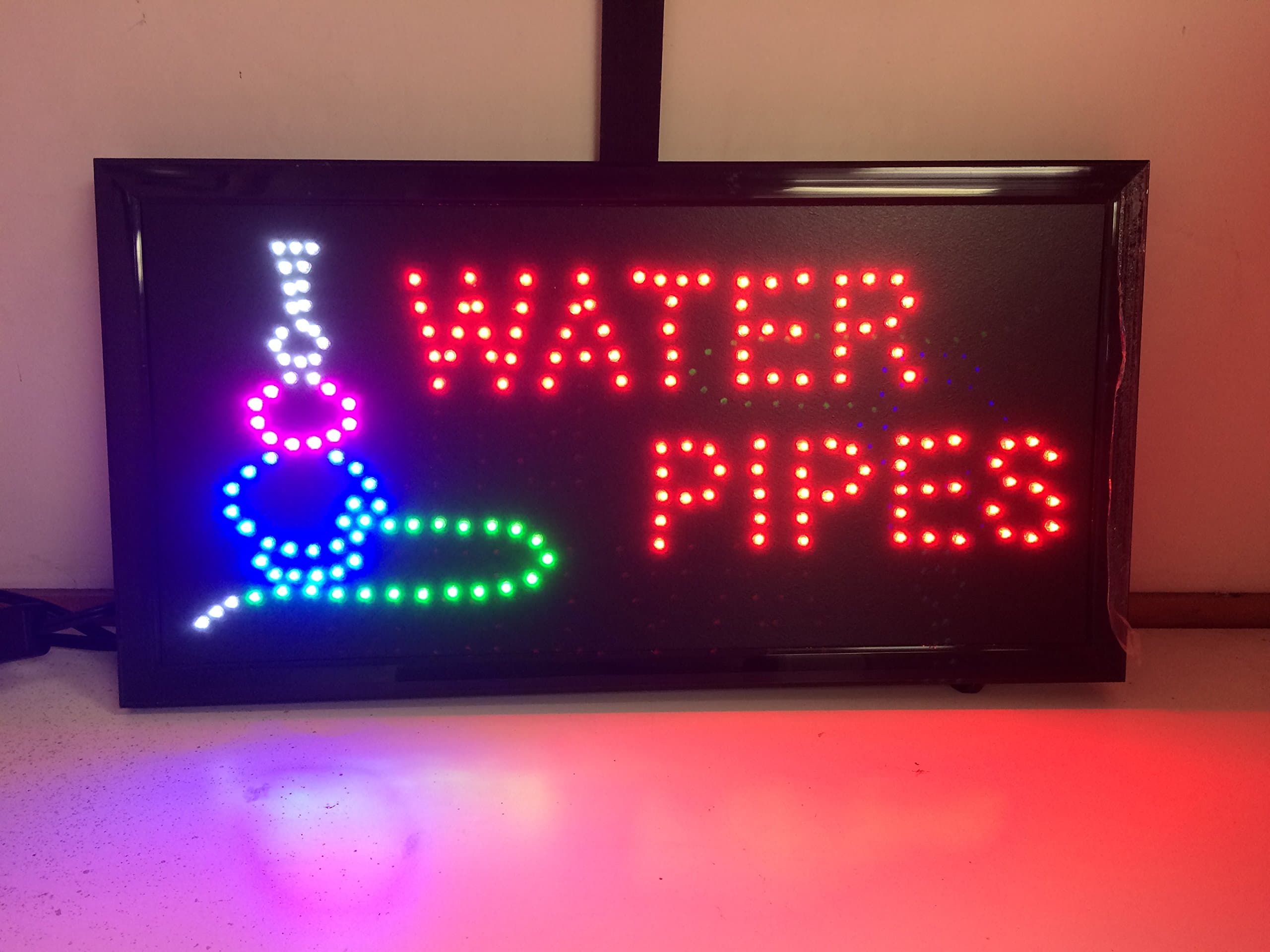 Water Pipes Led Light Sign + on/of Switch