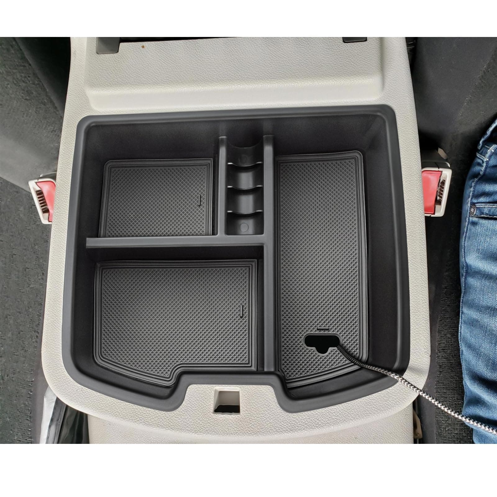 TOPINSTALLCenter Console Organizer Compatible with 2007-2014 Chevy Silverado GMC Sierra Avalanche Tahoe Suburban Yukon Yukon XL Accessories, Truck Console Organizer Storage Full Size Tray