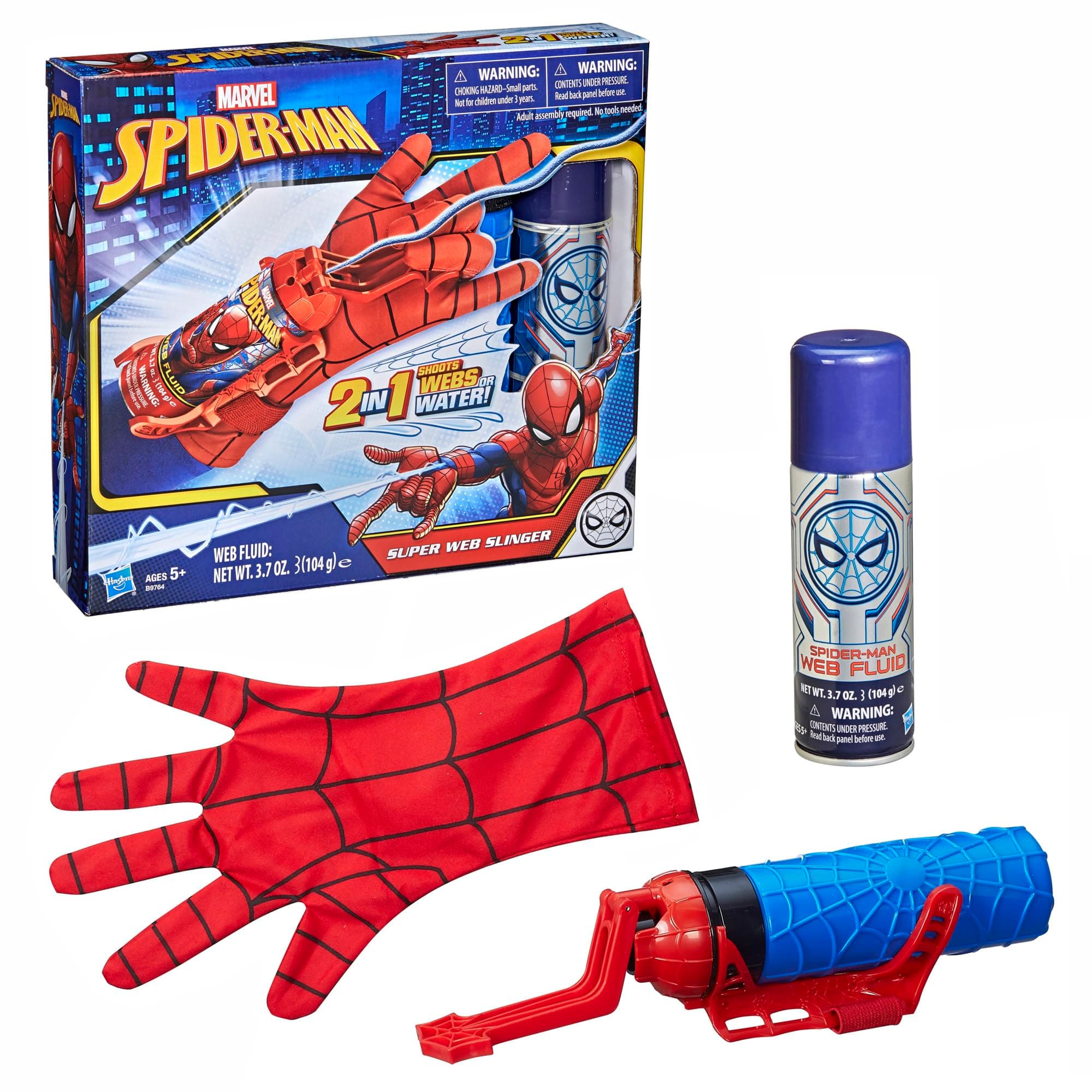 スパイダーマン　スーパーウェブシリンガー　spider-man shoots webs or water