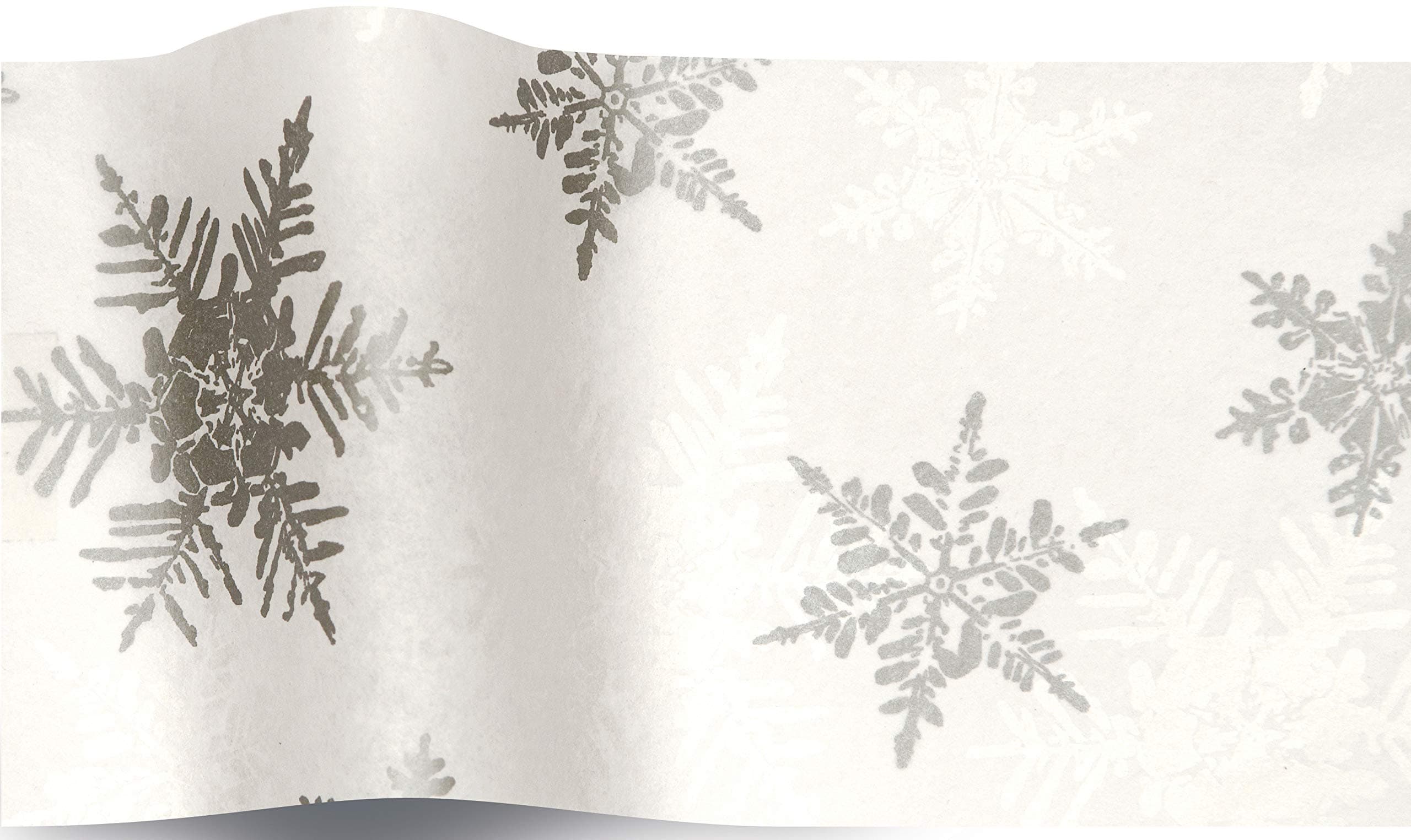 SatinWrap Luxury Printed Tissue Wrapping Paper Pearl Silver Snowflake 5 sheets