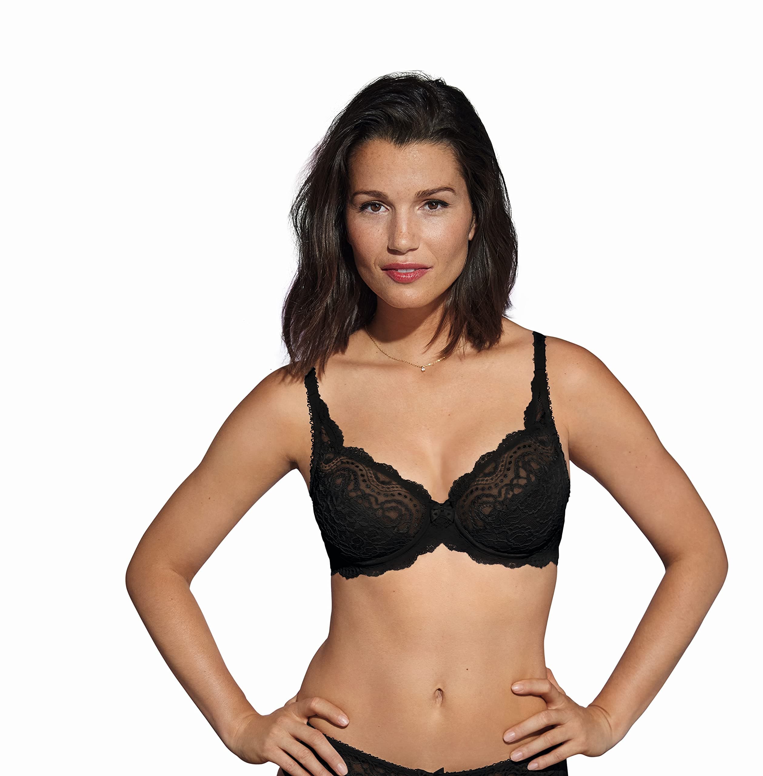 PlaytexWomen's Flower Elegance Full Cup Bra, Navy Blue, 32B UK