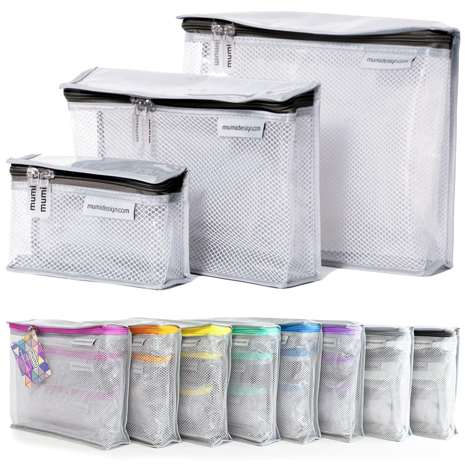 Mumi Toiletry Cubes - Black - Set of 3