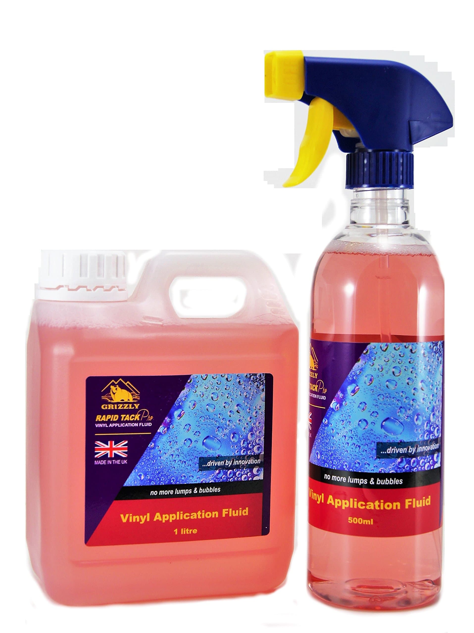 Grizzly Vinyl Application Fluid (Twin Pack) 500ml Spray with 1 ltr Refill