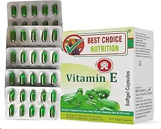 Best Choice Nutrition Vitamin E, 50 capsules |for beautiful skin, healthy hair and eyes
