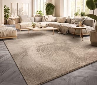 Large Rug Short Pile Monochrome Modern Design Washable, colour: Beige, Size:80x300 cm