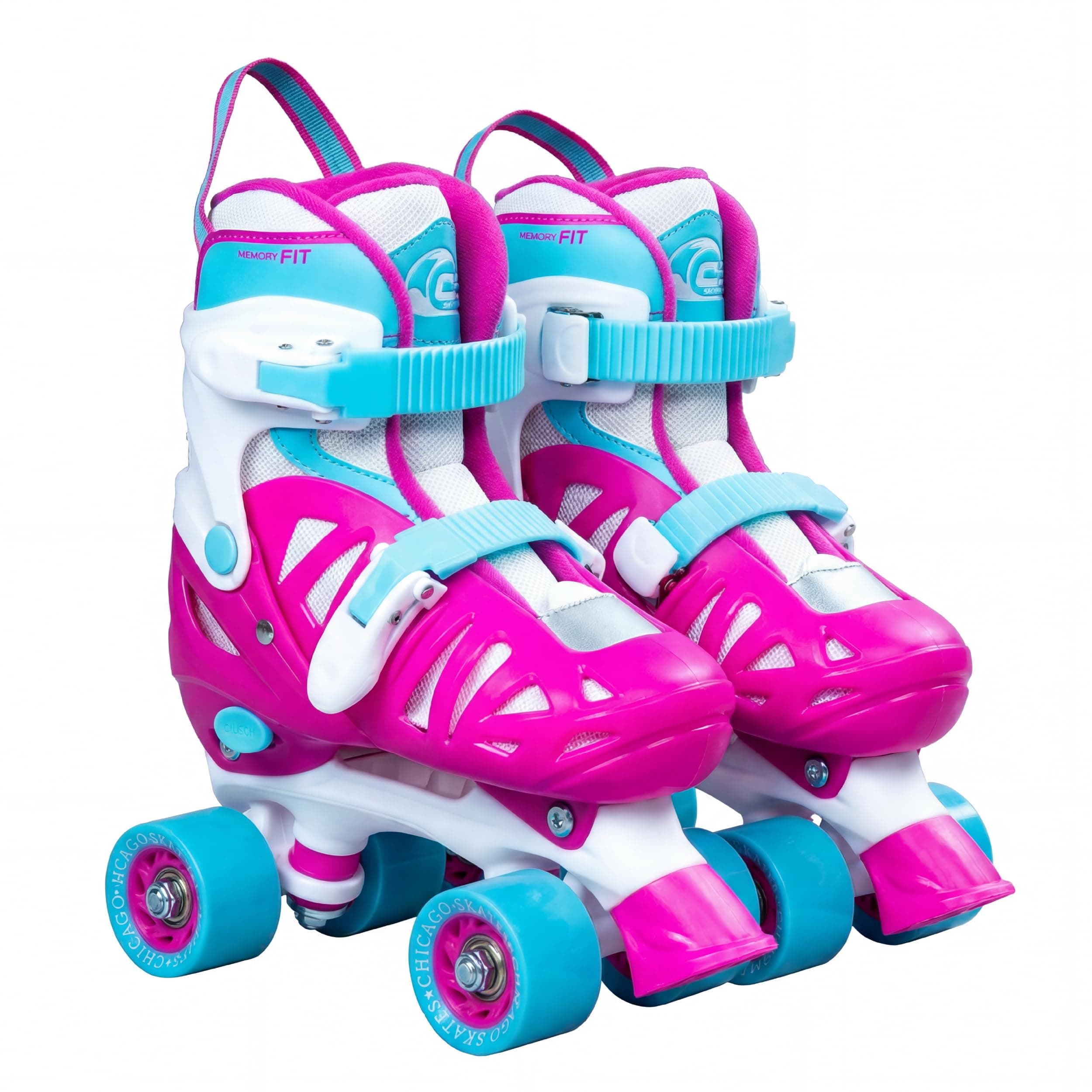 Glitzy Kids Roller Skates - Adjustable Roller Skates Girls Boys, Light-Up Wheels, Durable Beginner Quad Skates with Front Stopper, Comfortable, Smooth Rolling, Indoor Outdoor, Age 3+