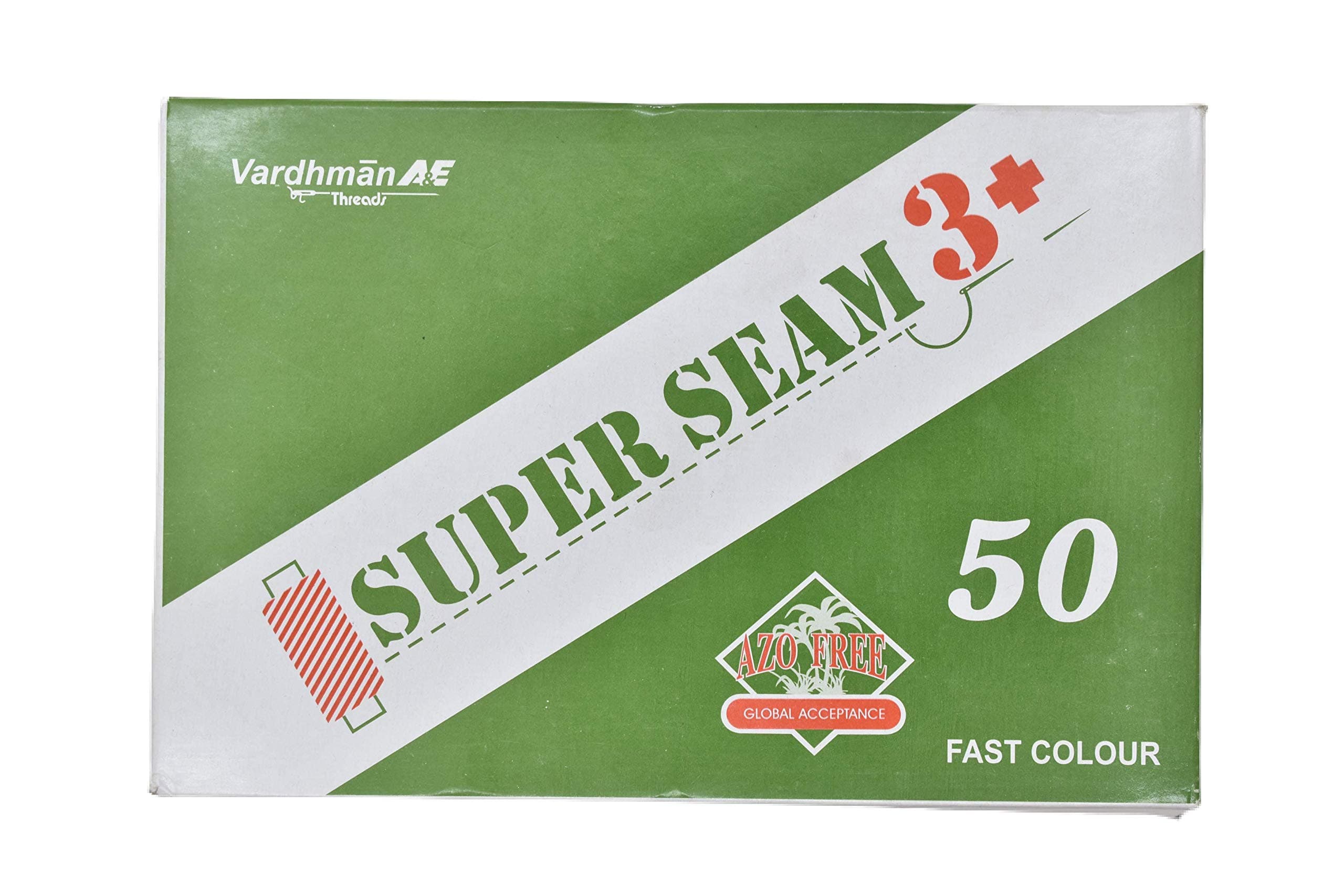 Premium Vardhman RFD AE Super Seam 3 Plus Cotton Sewing Thread 3 Ply (400 Meters of Each Tube - 15 Tubes Per Box) Dyeable Off-White