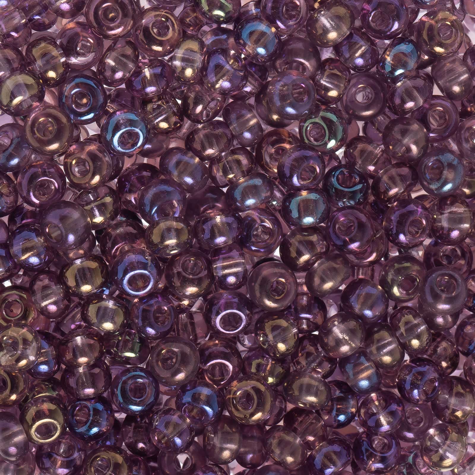 John Bead Czech Glass Seed Beads 6/0 Amethyst AB Beads for Jewelry Making Crafts, 23g Vial