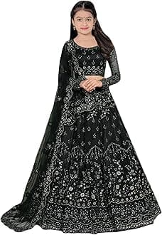 PREHANA FASHION Girls Ethnic Wear Embroidery Work Readymade Traditional Lehenga Choli With Dupatta Set