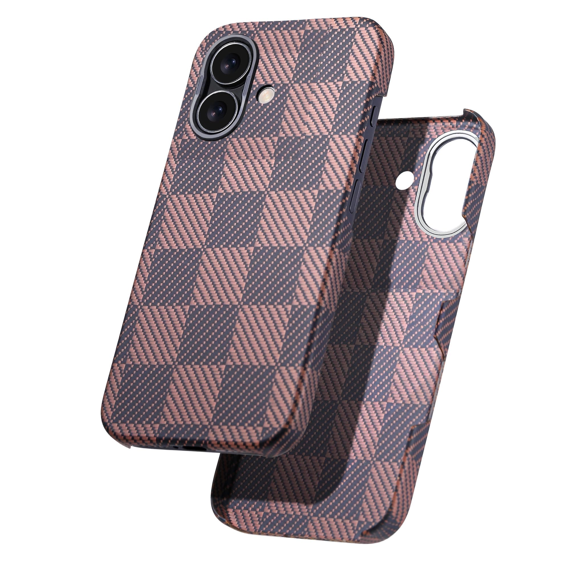 GESIHOPY Aramid Fiber for iPhone 16 Case,Compatible with Magnet,Slim & Light Case for iPhone 16, Case-Less Touch Feeling, Checkerboard