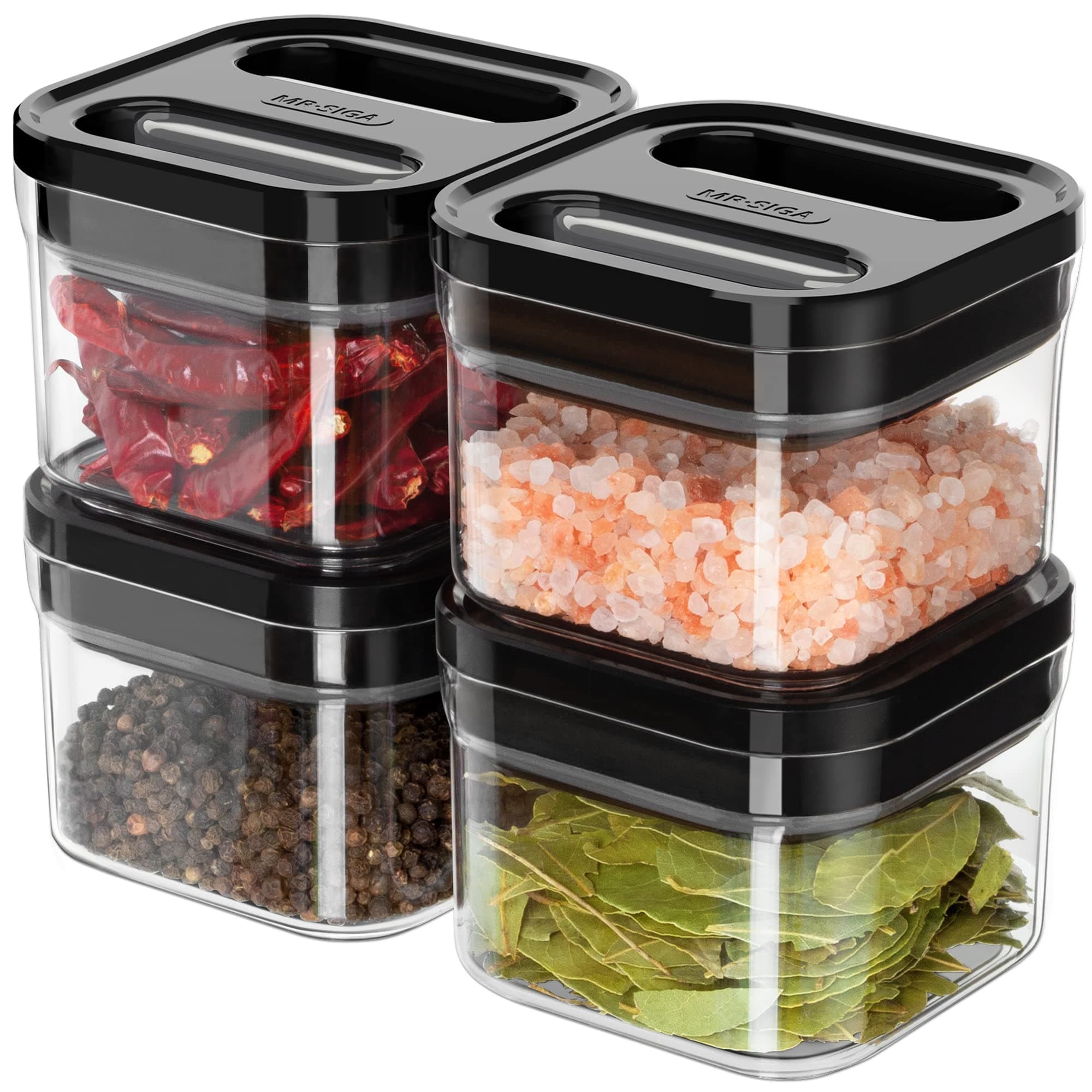 MR.SIGA 4 Pack Airtight Food Storage Container Set, Small, Black