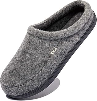 NewDenBer Men's Cozy Memory Foam Slippers Soft Slip on Indoor Outdoor Clog House Shoes