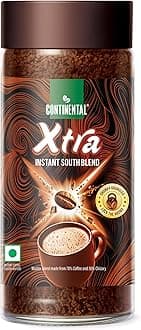 CONTINENTAL XTRA Coffe | 100g Jar | 70% Coffee - 30% Chicory Blend | Medium Roast | Strongest Instant Coffee Powder | South Indian Coffee | Chunky Granules
