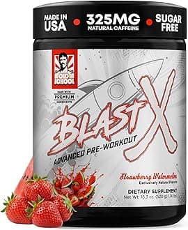 Old School Labs | Blast X Advanced Pre Workout Powder, Intense Energy Booster Preworkout for Men & Women- Strawberry Watermelon, 20 Servings