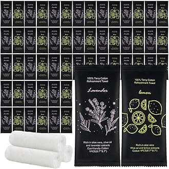 Moist Cotton Towel Bulk Moist Towelettes Individually Wrapped 8.7" x 8.7",White Towel Services,Refreshment Pre Moistened Towels Lavender and Lemon Scent for Travel Sport Party Spa Dentist Hote200