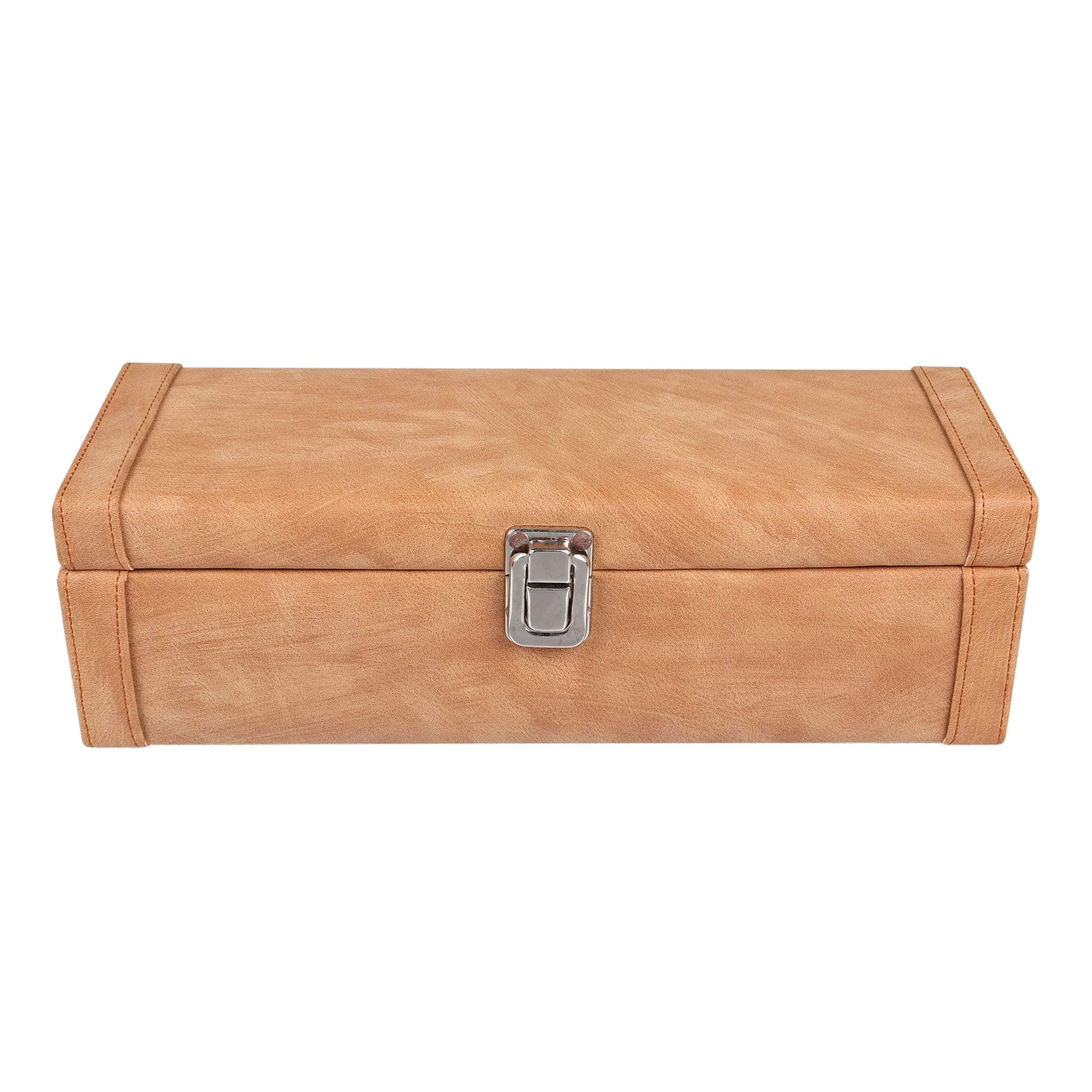Dazzer Premium Leather 5 Slot Watch Box | Storage Box | Display case Organizer with Metal Latch (Beige)