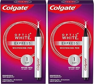 Colgate Optic White Express Teeth Whitening Pen with 35 Treatments, Enamel Safe, Designed for No Tooth Sensitivity, 0.08 oz (Pack of 2)