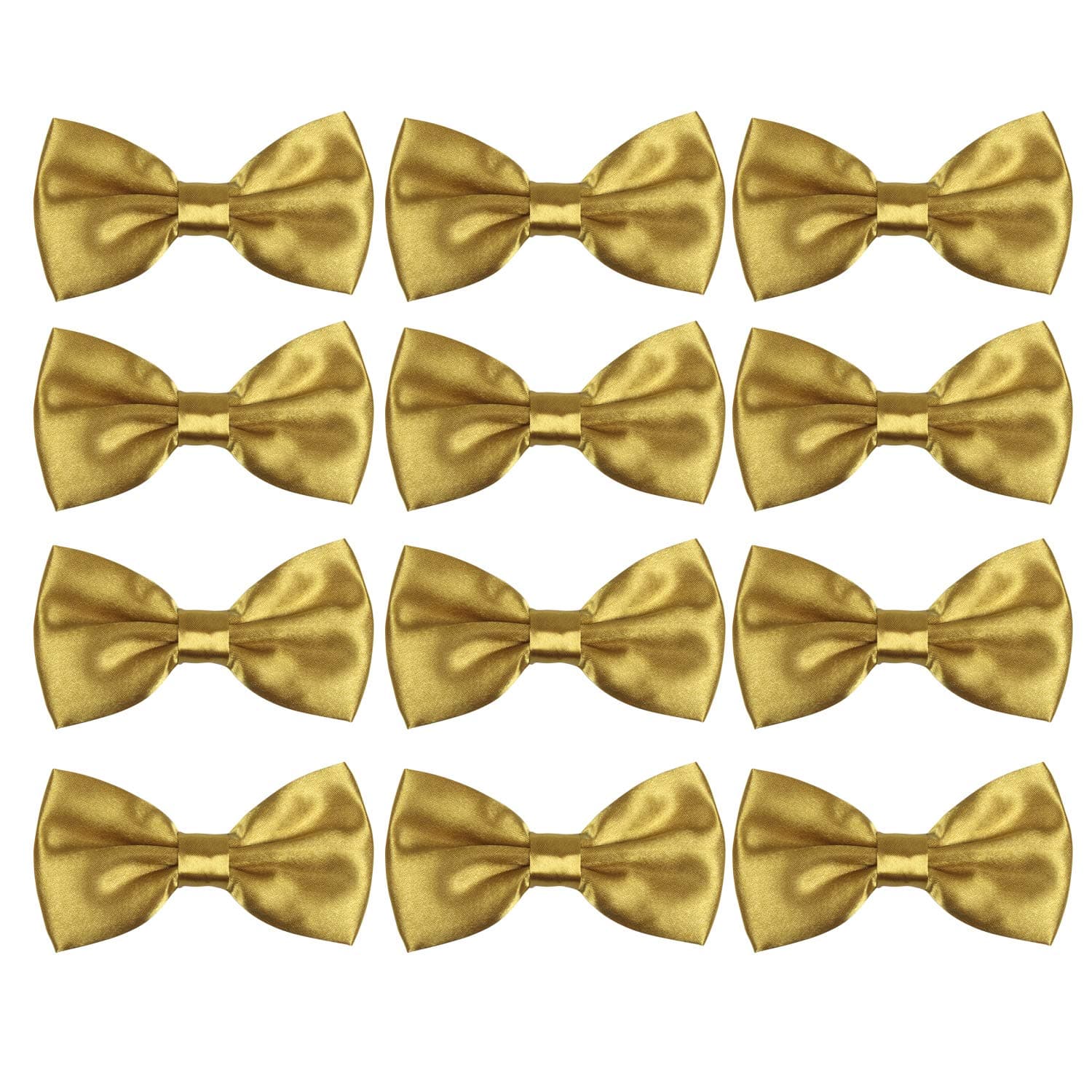 ICObuty Neck Bowtie Tuxedo for Men Adjustable Solid Satin Pre-tied 12 Pcs Wedding Party