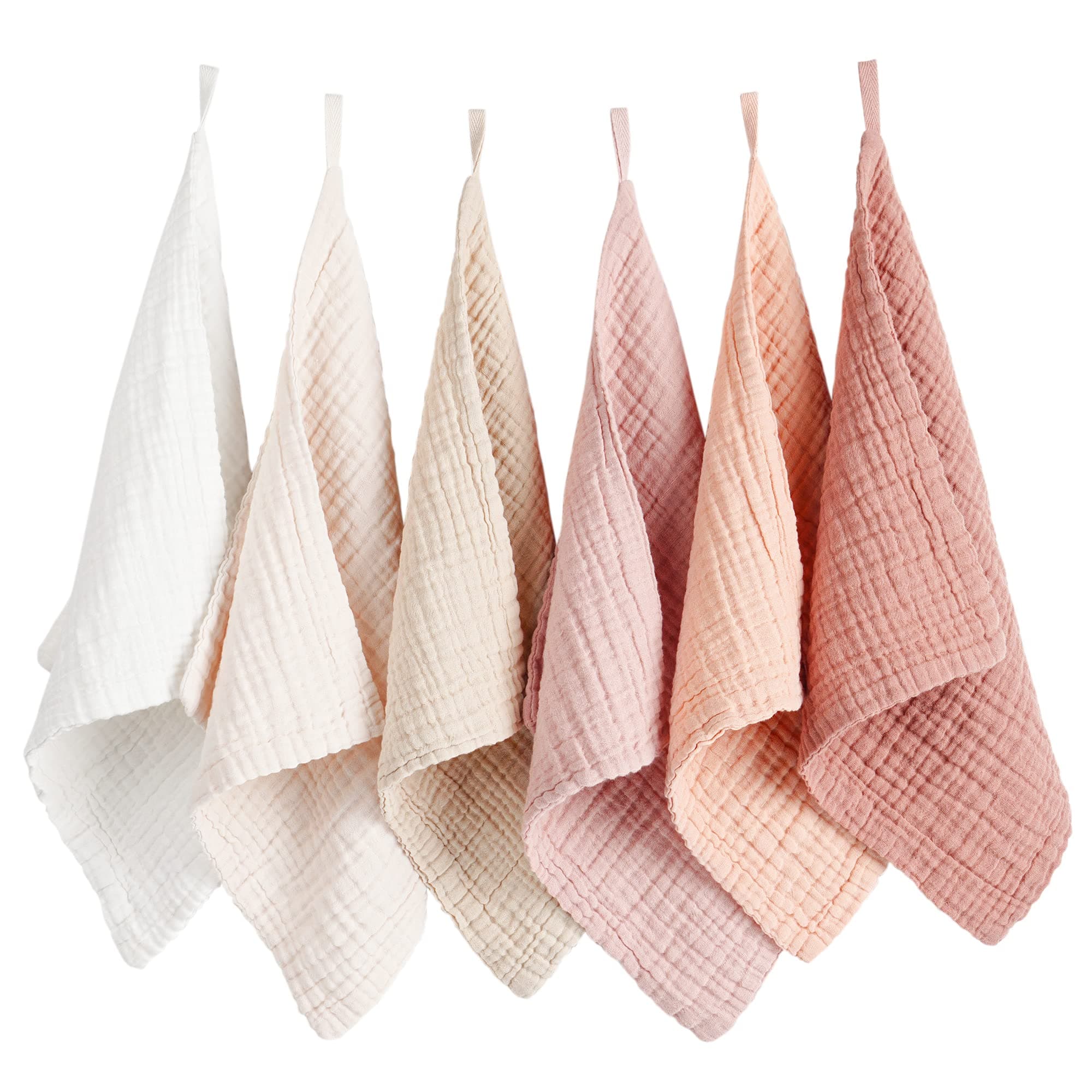 Konssy 6 Pack Face Cloths, Soft Wash Cloth for Washing Face, Cotton Face Towels for Sensitive Skin Women Facial Makeup Remover Reusable Absorbent Washcloths (11 x 11 Inch)