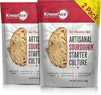 KneadAce Double Pack Sourdough Starter Culture, Fast Activation Sour dough Starter, Your Cornerstone of Perfect Sourdough Bread Baking