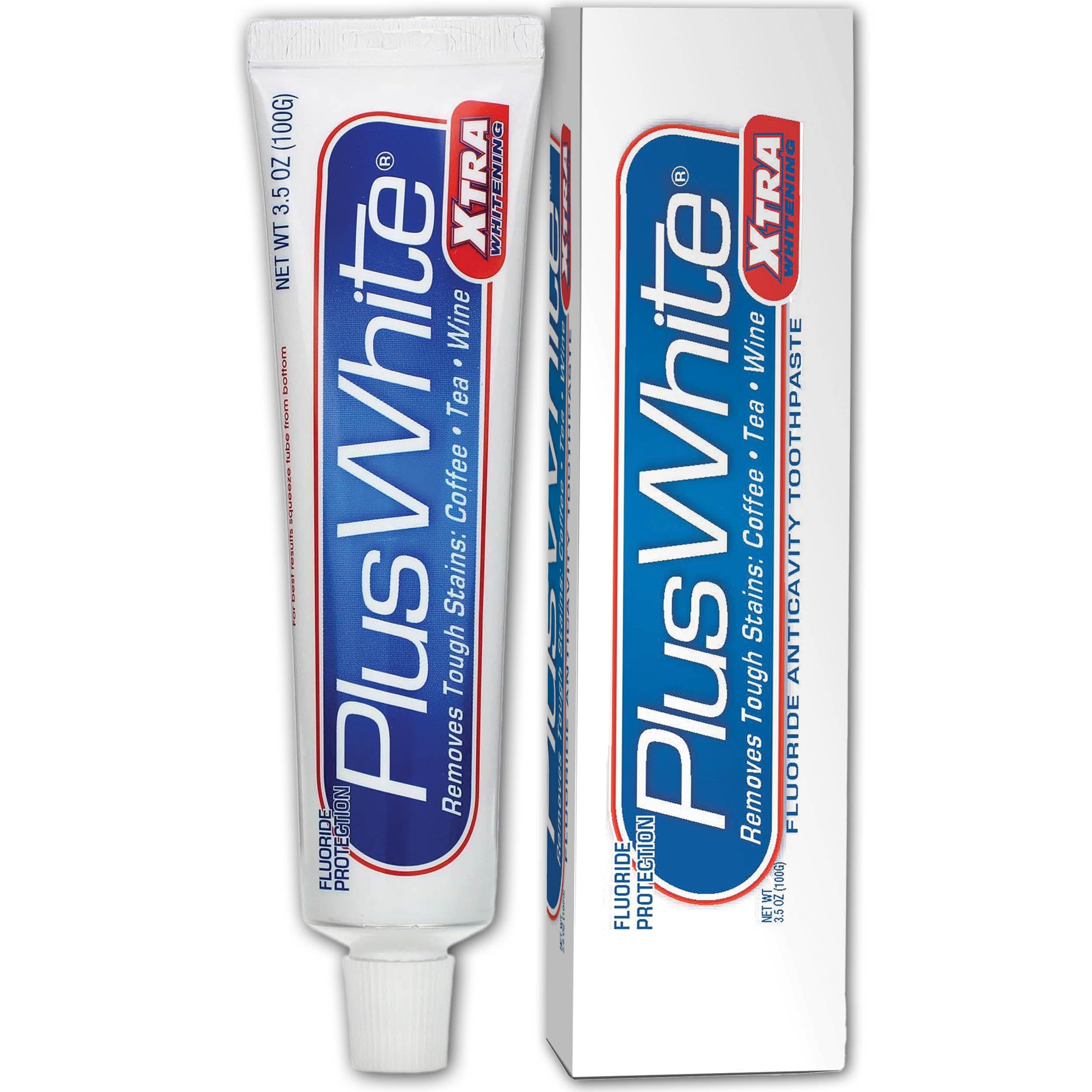 Plus White Xtra Whitening Toothpaste - Removes Tough Stains from Coffee, Smoking, Wine & More - Anti-Cavity, Plaque & Tartar Control (Mint Paste, 3.5 oz)