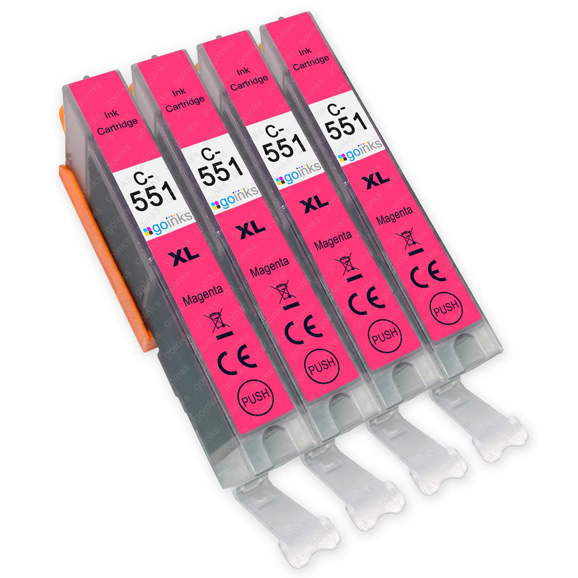 4 Go Inks Magenta Ink Cartridges to repalce Canon CLI-551M Compatible / non-OEM for PIXMA Printers