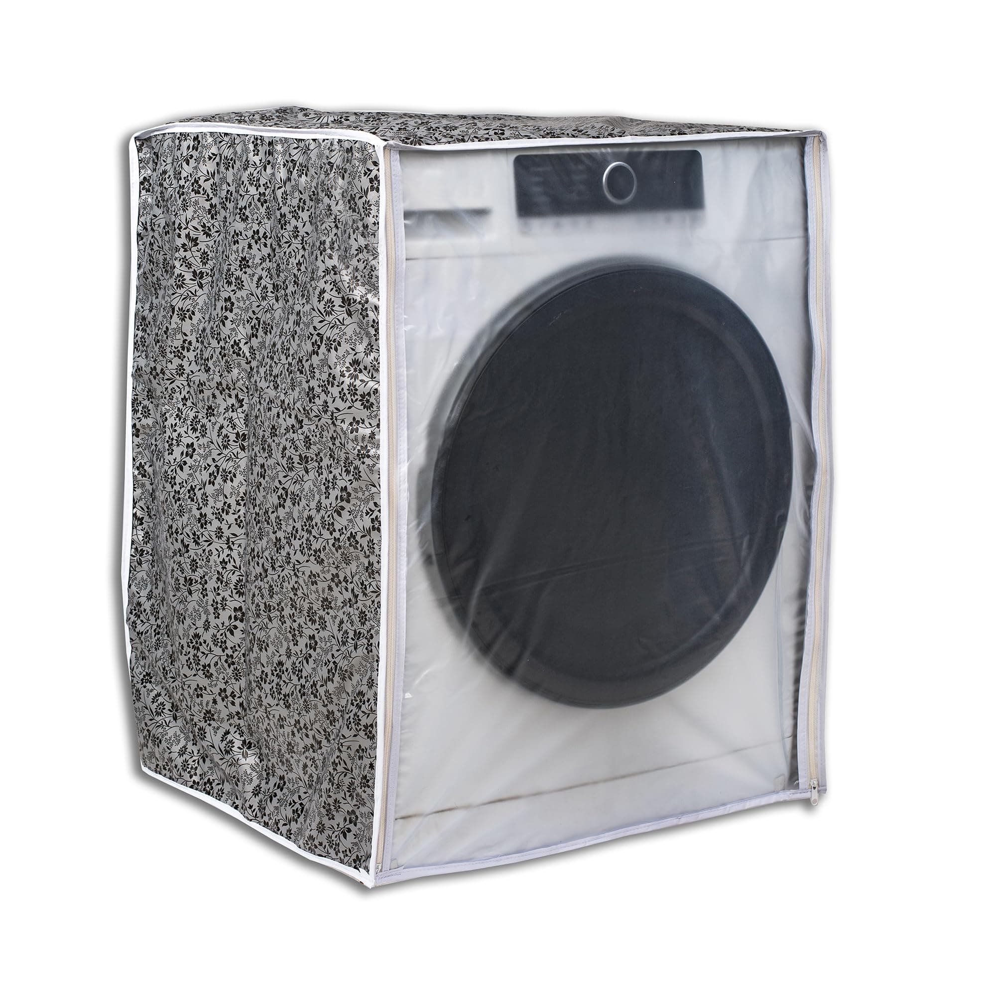 Classic® Front Load Washing Machine Cover Suitable for LG 6.5 Kg & 8 Kg (63cmsX63cmsX81cms, Black & Grey)
